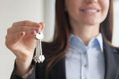 Woman holding keys