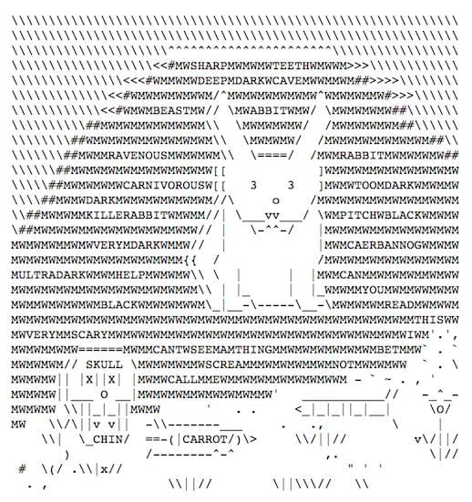 Monty Python's killer rabbit as ASCII art