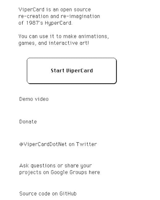 Screen grab - ViperCard home page
