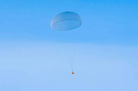 ExoMars parachute inflation (credit: ESA/I.Barel)