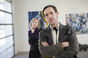 two people 'appreciating' art in a gallery... look a bit pretentious doing so.