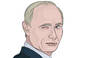 illustration showing russian president vladimir putin winking