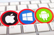 Microsoft, Apple, Google OS logos