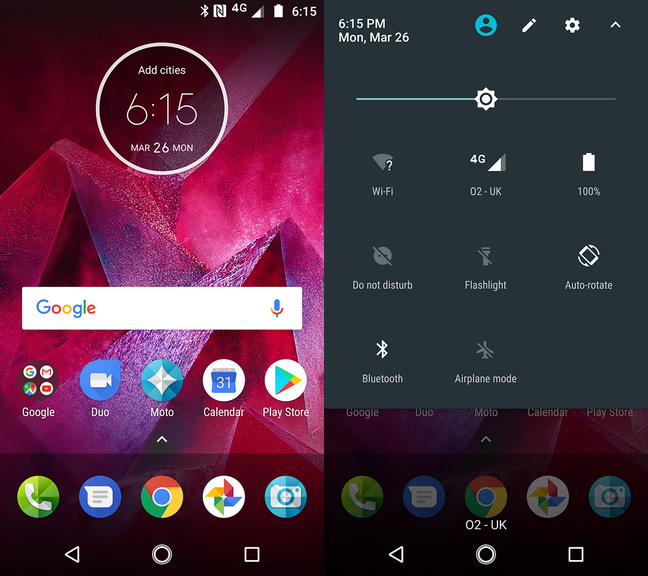 Motorola Z2 Force Home Screens