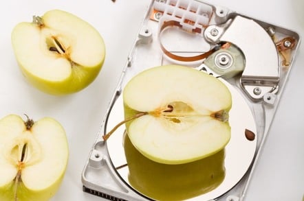 image of Apple and hard drive