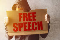 Someone demanding freedom of speech