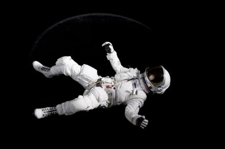 Astronaut losing control in space