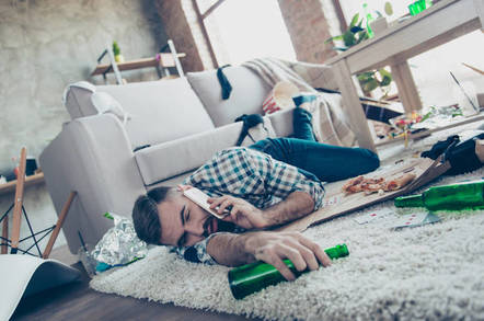 Bloke in a pigsty bachelor pad