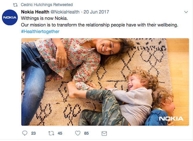 Nokia Health Tweet