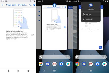 Android P swipes 