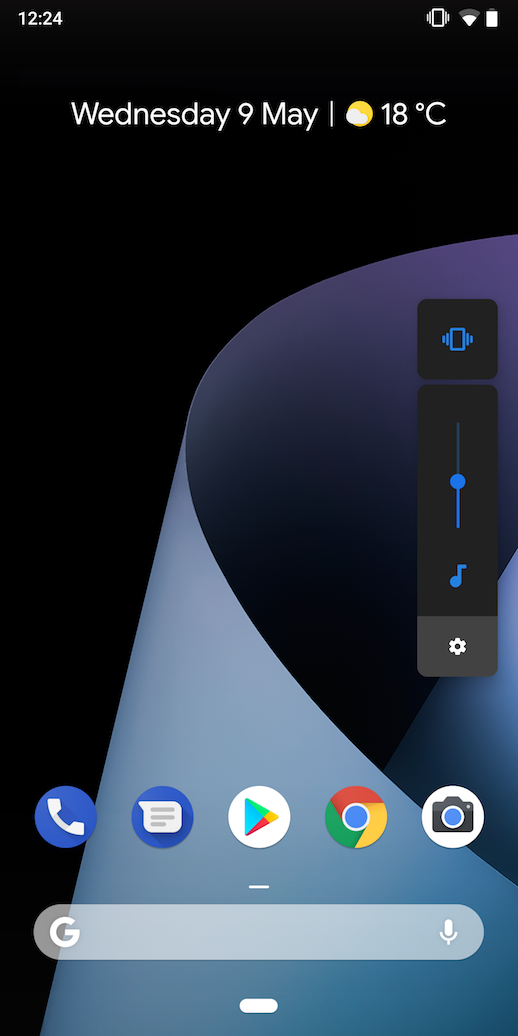 Android P home, new volume toggles