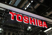 Japanese multinational conglomerate Toshiba sign in Beijing, China