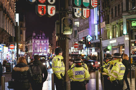 London, UK - March, 2018. Police officers patrolling Leicester Square and Piccadilly Circus in central London.  Pic Paolo Paradiso / Shutterstock.com