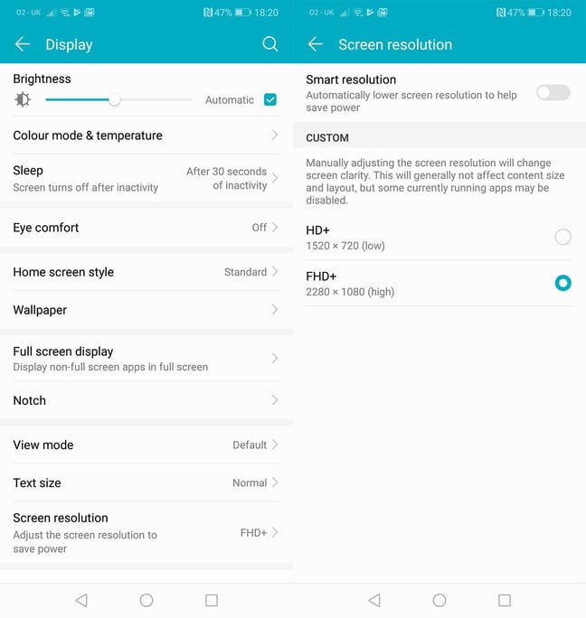 Honor 10 display settings Honor 10 display settings
