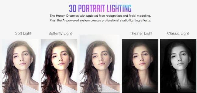 Honor 10 3d portrait lighting 