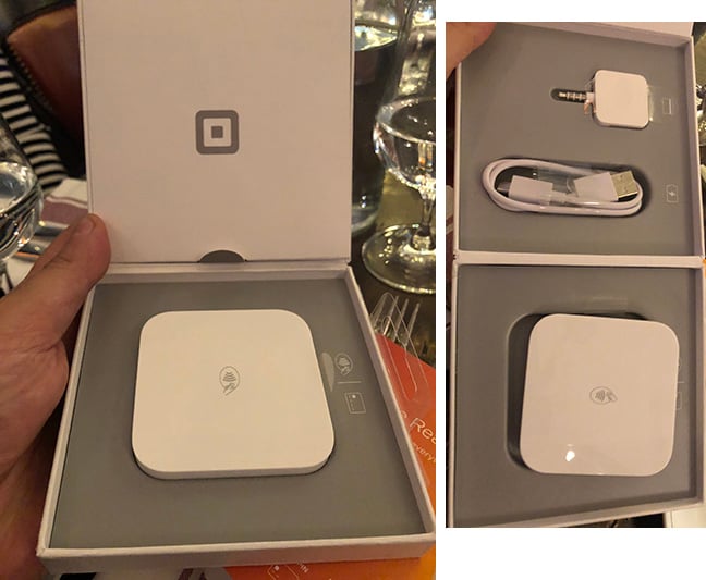 Square contactless reader in packaging