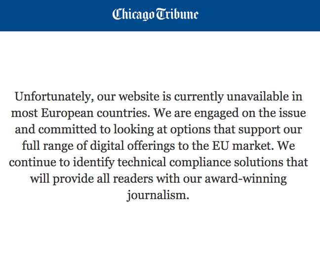 LA Tribune GDPR lock out