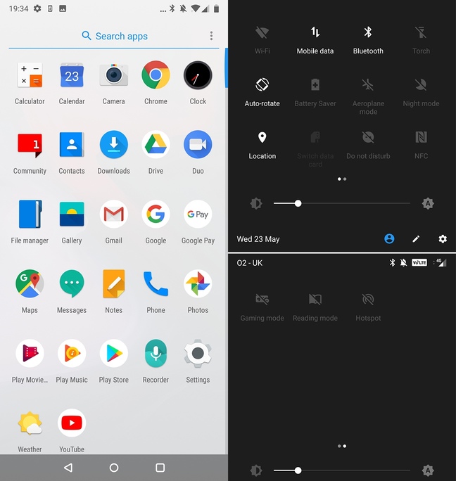 OnePlus 6 App Drawer and Notifications