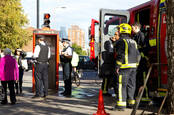 Police and the fire brigade attend an emergency in waterloo on 2014 