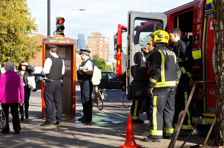 Police and the fire brigade attend an emergency in waterloo on 2014