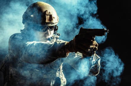 Soldier with a gun