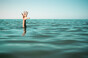 A hand outstretched from the water - asking for help...