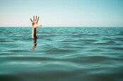 A hand outstretched from the water - asking for help...