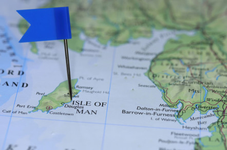 Map with blue flag in Isle of Man
