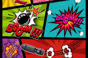 Stuff blowing up, comic book style