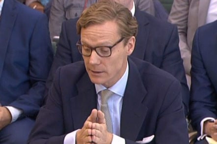 Alexander Nix, former chief exec of Cambridge Analytica, giving evidence to Parliament