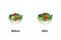 Google salad emoji with and without egg