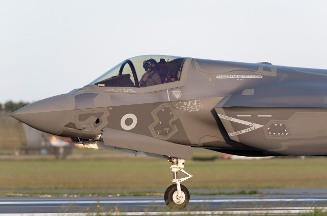 An RAF F-35B taxies in from its transatlantic delivery flight. Pic: Crown copyright/MoD