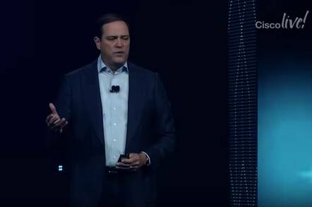 Cisco Live keynote 2018 Chuck Robbins screengrab