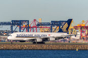 Sydney, Australia - Singapore Airlines Airbus A380 aircraft at Sydney Airport. 