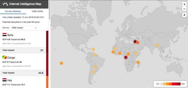 Screen Grab - Oracle country maps