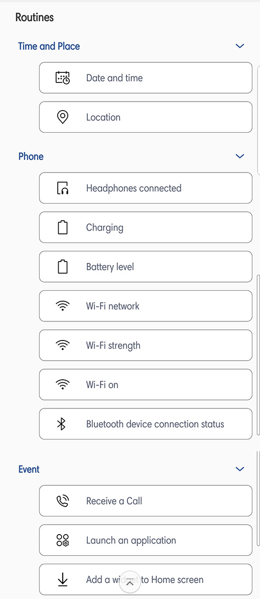 Samsung Routines triggers