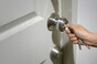 Hand locking door