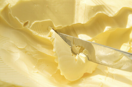 Closeup of a knife and butter