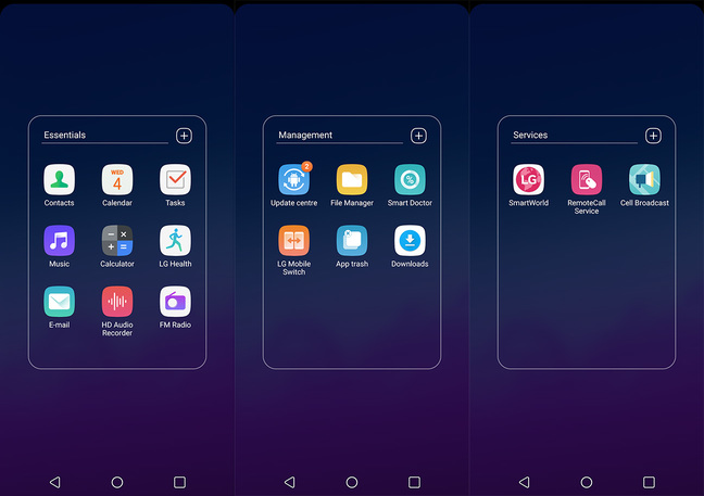 LG G7 Home Screens