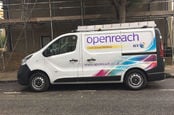 A BT Openreach van, used by engineers installing and repairing IPTV telephone, broadband, ADSL and SuperFast fibre broadband services. Martin Hoscik / Shutterstock.com