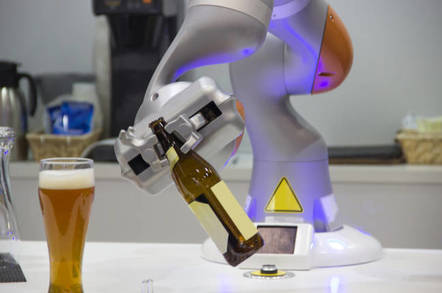 robot pours itself a beer
