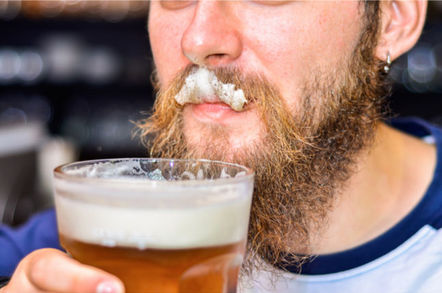 Bearded Man drinking beer