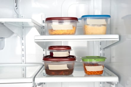 containers full of food in fridge