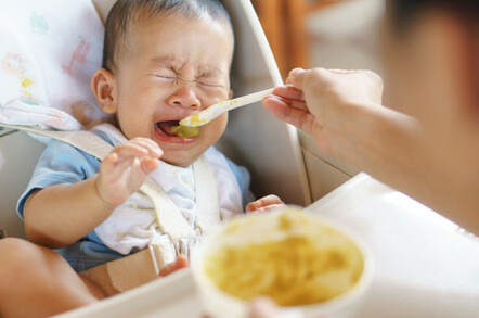 Baby crying over feeding time