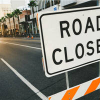 Road closed sign