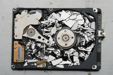 Shattered hard disk