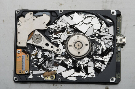 Shattered hard disk