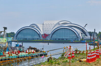 TOKYO, JAPAN. 2018 July 24th. Under Construction Building of New Olympic Arena, at 2020 Tokyo. Pic: Shutterstock/sl yellow