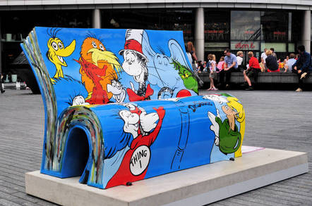 The Dr Seuss BookBench sculpture. Pic: shutterstock/ron ellis