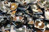 broken hard drives in a pile - pic by shutterstock